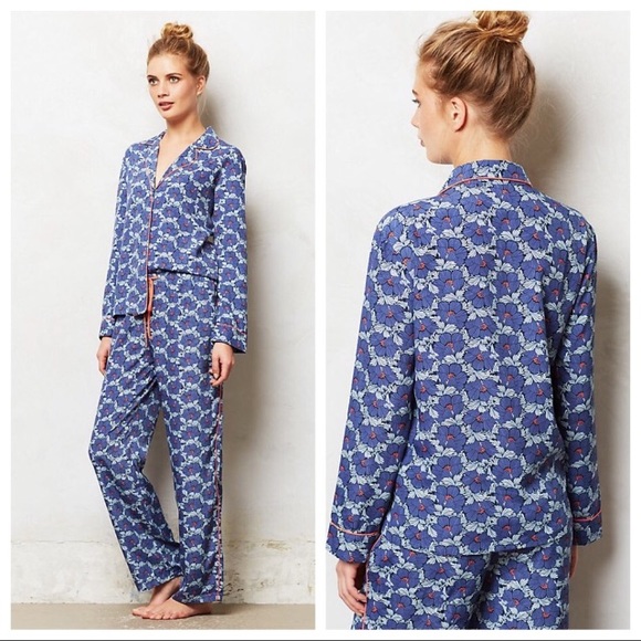 Anthropologie Other - Eloise Blue Posy Pajama Set